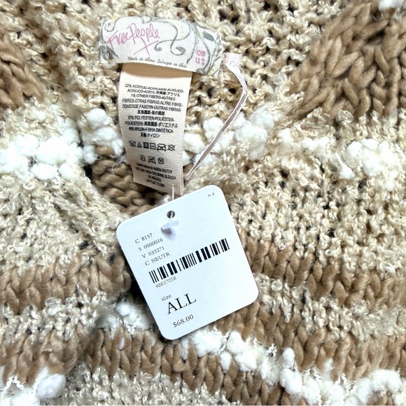 NEW FREE PEOPLE Big Dipper Stripe Poncho One Size - Picture 4 of 5